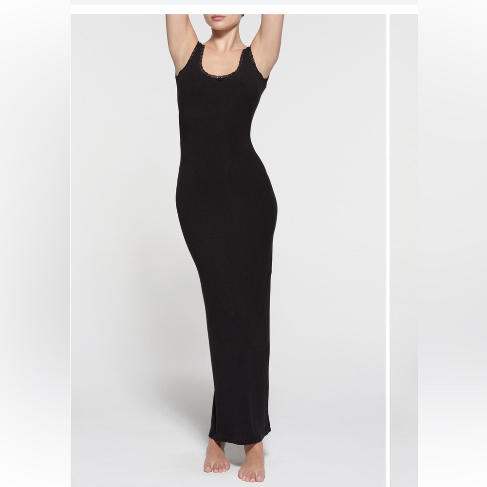 Skims soft lounge lace scoop dress, NWT Maxi